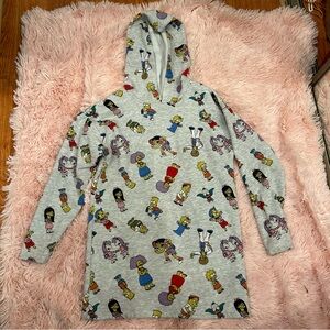 Zara girls collection sweatshirt dress with hoodie Simpson size 8